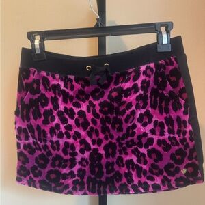 Juicy Couture Pink and Black Leopard Mini Skirt